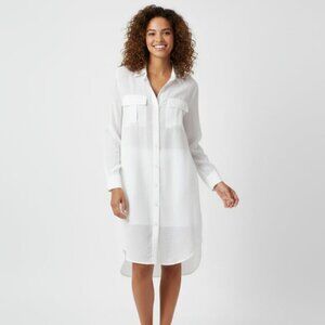 Aritzia  Wilfred Free Veronika Shirt Dress Off White Tunic long sleeve Size XXS